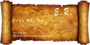 Ertl Réka névjegykártya